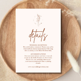 Minimalistisch Terracotta Burnt Orange Boho Weddin Begleitkarte