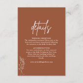 Minimalistisch Terracotta Burnt Orange Boho Weddin Begleitkarte (Vorderseite)