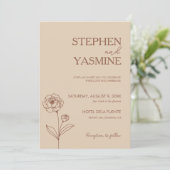 Minimalistisch Terracotta Burnt Orange Boho Weddin Einladung (Stehend Vorderseite)