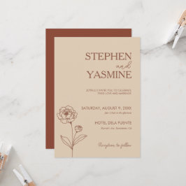 Minimalistisch Terracotta Burnt Orange Boho Weddin Einladung