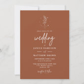 Minimalistisch Terracotta Burnt Orange Boho Weddin Einladung (Vorderseite)