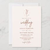 Minimalistisch Terracotta Burnt Orange Boho Weddin Einladung (Vorderseite)