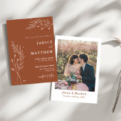 Minimalistisch Terracotta Burnt Orange Boho Weddin Einladung