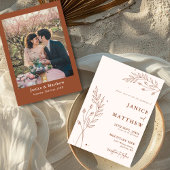 Minimalistisch Terracotta Burnt Orange Boho Weddin Einladung