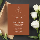 Minimalistisch Terracotta Burnt Orange Boho Weddin Einladung