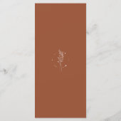 Minimalistisch Terracotta Burnt Orange Boho Weddin Menükarte (Rückseite)