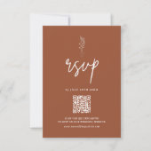 Minimalistisch Terracotta Burnt Orange Boho Weddin RSVP Karte (Vorderseite)