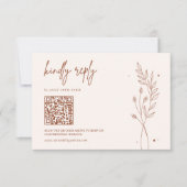 Minimalistisch Terracotta Burnt Orange Boho Weddin RSVP Karte (Vorderseite)