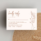 Minimalistisch Terracotta Burnt Orange Boho Weddin RSVP Karte
