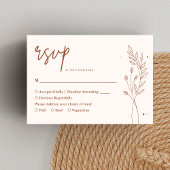 Minimalistisch Terracotta Burnt Orange Boho Weddin RSVP Karte