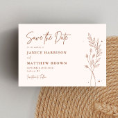 Minimalistisch Terracotta Burnt Orange Boho Weddin Save The Date