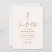 Minimalistisch Terracotta Burnt Orange Boho Weddin Save The Date (Vorderseite)