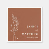 Minimalistisch Terracotta Burnt Orange Boho Weddin Serviette (Vorderseite)