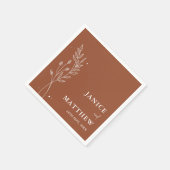 Minimalistisch Terracotta Burnt Orange Boho Weddin Serviette (Ecke)