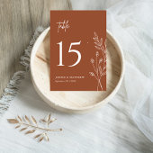 Minimalistisch Terracotta Burnt Orange Boho Weddin Tischnummer