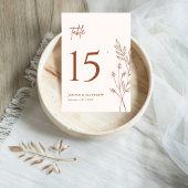Minimalistisch Terracotta Burnt Orange Boho Weddin Tischnummer