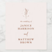 Minimalistisch Terracotta Burnt Orange Boho Weddin Weinetikett (Einzelnes Label)