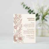 Minimalistisch Terracotta Burnt Orange Wedding Det Begleitkarte (Stehend Vorderseite)