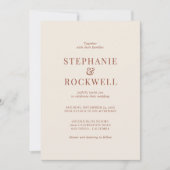 Minimalistisch Terracotta Burnt Orange Wedding Einladung (Vorderseite)