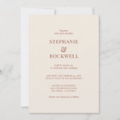 Minimalistisch Terracotta Burnt Orange Wedding Einladung (Vorderseite)