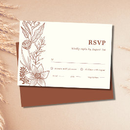 Minimalistisch Terracotta Burnt Orange Wedding RSV RSVP Karte