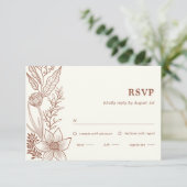Minimalistisch Terracotta Burnt Orange Wedding RSV RSVP Karte (Stehend Vorderseite)