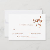 Minimalistisch Terracotta Burnt Orange Wedding RSVP Karte (Vorderseite)
