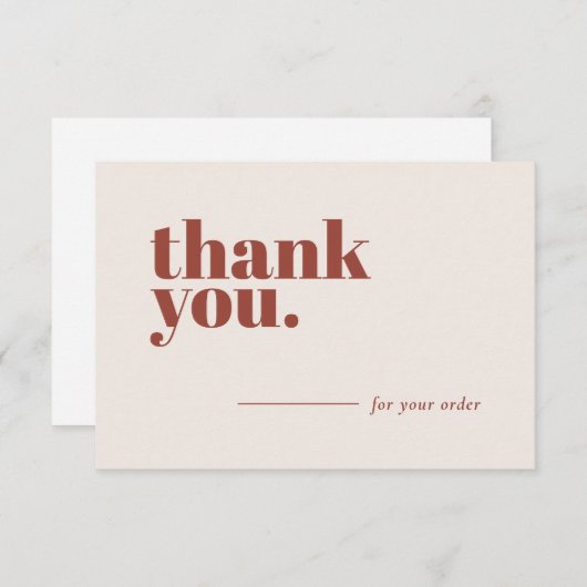 Minimalistisch Terracotta Business Stationer Kunde Dankeskarte (Vorne/Hinten)