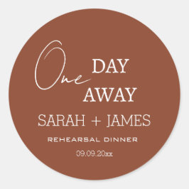 Minimalistisch Terracotta Day Away Probe Dinner Runder Aufkleber