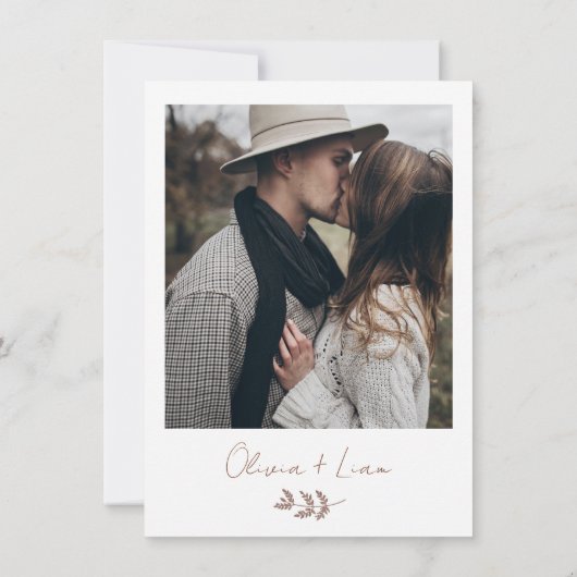 Minimalistisch Terracotta Fern Bohemische Hochzeit Einladung (Rückseite)