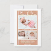Minimalistisch Terracotta Girl Baby Dusche Vielen Dankeskarte (Vorderseite)