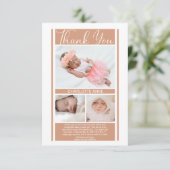 Minimalistisch Terracotta Girl Baby Dusche Vielen Dankeskarte (Stehend Vorderseite)