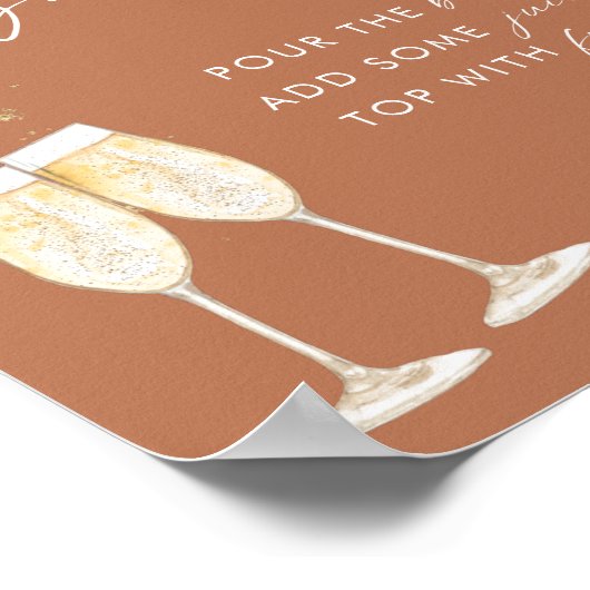 Minimalistisch Terracotta Mimosa Bar Sign Poster (Ecke)