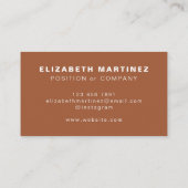 Minimalistisch Terracotta Moderne Berufliche Custo Visitenkarte (Rückseite)