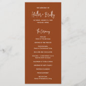 Minimalistisch Terracotta Moderne Hochzeit Programm (Vorderseite)