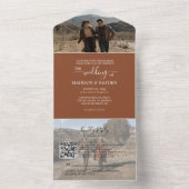 Minimalistisch Terracotta QR Code UAWG Wedding All In One Einladung (Innen Boden)