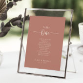 Minimalistisch Terracotta Tischnummer 1 Sitzkarte