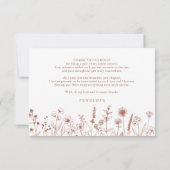 Minimalistisch Terracotta Wildblume Brautparty Dankeskarte (Rückseite)