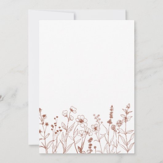 Minimalistisch Terracotta Wildblume Brautparty Einladung (Rückseite)