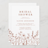 Minimalistisch Terracotta Wildblume Brautparty Einladung (Vorne/Hinten)