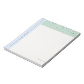 Minimalistisch Terrazzo Monogram Notepad - Blau Notizblock (Rotiert)