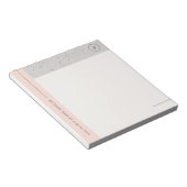 Minimalistisch Terrazzo Monogram Notepad - Grau Notizblock (angewinkelt)