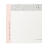 Minimalistisch Terrazzo Monogram Notepad - Grau Notizblock (Vorderseite)