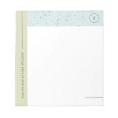 Minimalistisch Terrazzo Monogram Notepad - Grün Notizblock (Vorderseite)