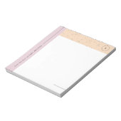 Minimalistisch Terrazzo Monogram Notepad - Lila Notizblock (Rotiert)