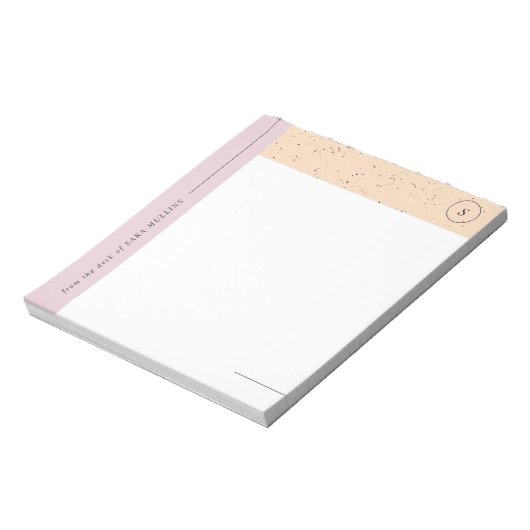 Minimalistisch Terrazzo Monogram Notepad - Lila Notizblock (Rotiert)