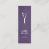 Minimalistisch texturierte Lila Scherenhaarstifte Mini Visitenkarte (Vorderseite)