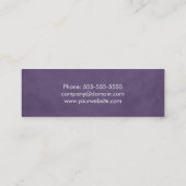 Minimalistisch texturierte Lila Scherenhaarstifte Mini Visitenkarte (Rückseite)
