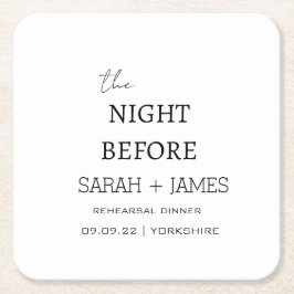 Minimalistisch The Night Before Probe Dinner Party Rechteckiger Pappuntersetzer