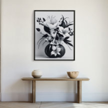 Minimalistisch-Tinte-Rose Vase Stilvoll Zeichnend